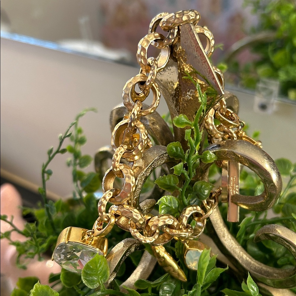 Spartina 449 Gold Charm Bracelet with Multicolor Accents removable charms